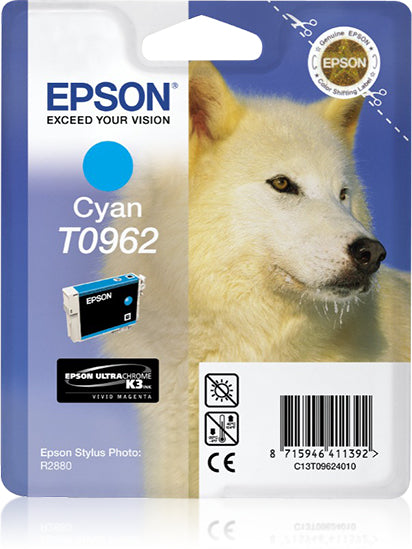 Epson C13T09624010/T0962 Ink cartridge cyan, 1.51K pages 11,4ml for Epson Stylus Photo R 2880