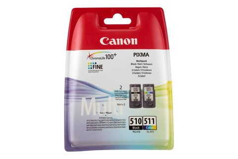 Canon 2970B010/PG-510CL511 Printhead cartridge multi pack black + color, 2x220 pages ISO/IEC 24711 9ml Pack=2 for Canon Pixma MP 240