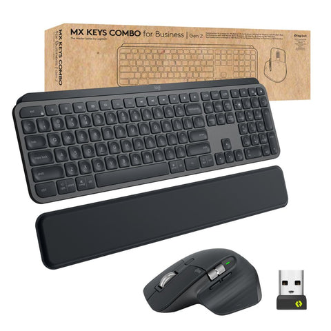 Logitech MX Keys combo for Business Gen 2 keyboard Mouse included RF Wireless + Bluetooth QWERTY UK International Graphite