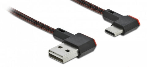 DeLOCK EASY-USB 2.0 Cable Type-A male to USB Type-C™ male angled left / right 2 m black