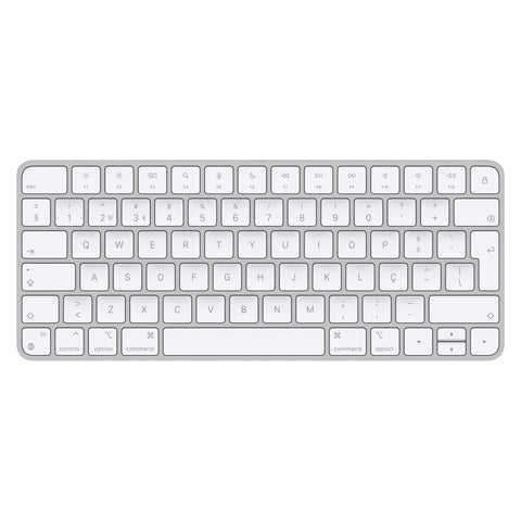 Apple Magic keyboard USB + Bluetooth Portuguese Aluminium, White