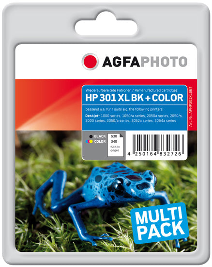 AgfaPhoto APHP301XLSET ink cartridge 2 pc(s) Black, Cyan, Magenta, Yellow