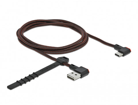 DeLOCK EASY-USB 2.0 Cable Type-A male to USB Type-C™ male angled left / right 1.5 m black