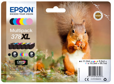 Epson C13T37984010/378XL Ink cartridge multi pack Bk,C,M,Y,LC,LM high-capacity 11,2ml 3x9,3ml 2x10,3ml Pack=6 for Epson XP 8000