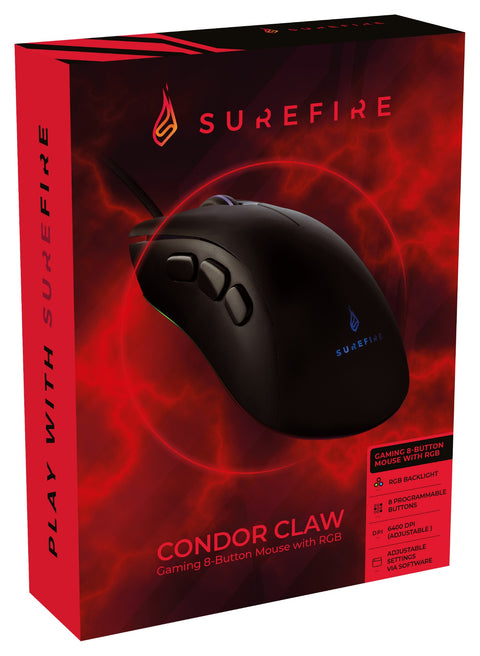 SureFire Condor Claw mouse Right-hand USB Type-A Optical 6400 DPI