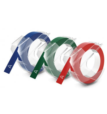 Dymo S0847750 Embossing tape 3D black red blue Blister 9mmx3m for Dymo 3D 9mm