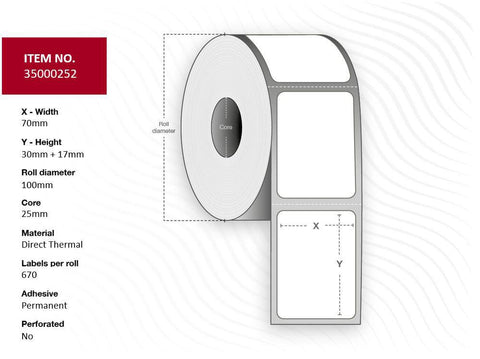 Capture 35000252 printer label White