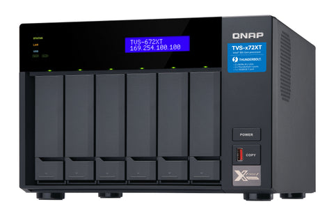 QNAP TVS-672XT NAS Tower Ethernet LAN Black i3-8100T