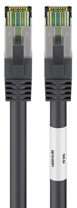 Wentronic 66720 networking cable Black 0.5 m Cat8.1 S/FTP (S-STP)