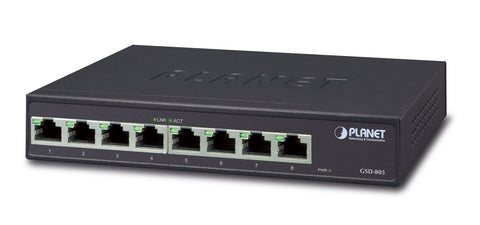 PLANET GSD-805 network switch Unmanaged Gigabit Ethernet (10/100/1000) Black