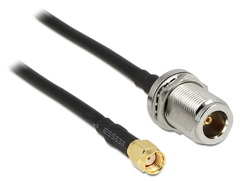 DeLOCK 88845 coaxial cable 1.5 m Black