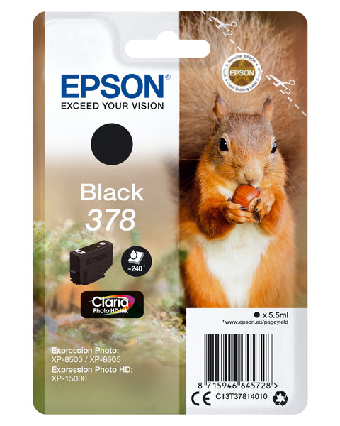 Epson C13T37814020/378 Ink cartridge black Blister Radio Frequency 5,5ml for Epson XP 15000/8000