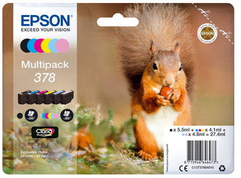 Epson C13T37884010/378 Ink cartridge multi pack Bk,C,M,Y,LC,LM 5,5ml 5,5ml 3x4,1ml 2x4,8ml Pack=6 for Epson XP 8000