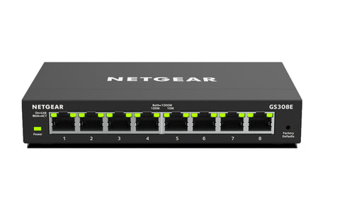 NETGEAR GS308E Managed Gigabit Ethernet (10/100/1000) Black