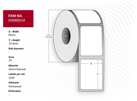 Capture 35000214 printer label White