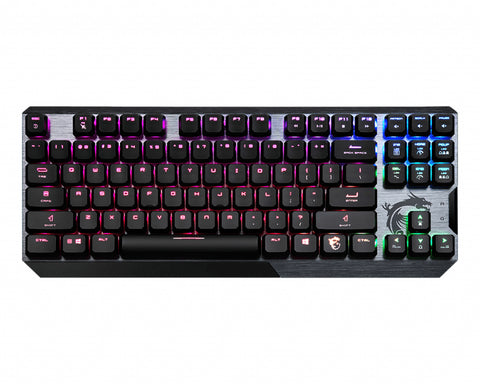 MSI VIGOR GK50 LOW PROFILE TKL Mechanical Gaming Keyboard 'UK-Layout, KAILH Low-Profile Switches, Multi-Layer RGB LED Backlit, Tactile, Floating Key Design, Center'