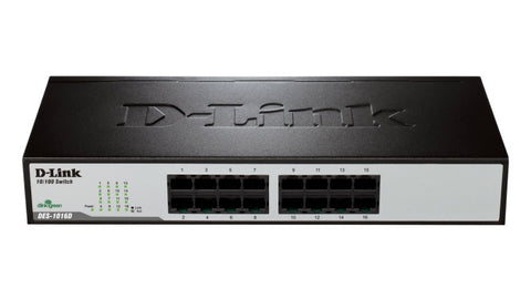 D-Link DES-1016D Unmanaged Fast Ethernet (10/100) Black