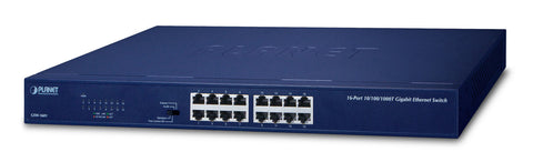 PLANET GSW-1601 network switch Unmanaged Gigabit Ethernet (10/100/1000) 1U Blue