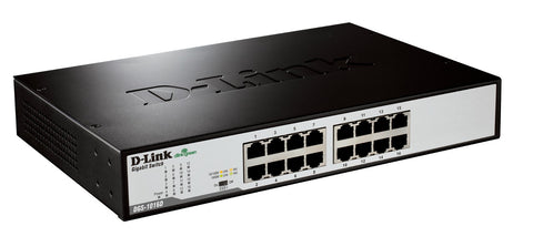 D-Link DGS-1016D/E network switch Unmanaged Black, Metallic