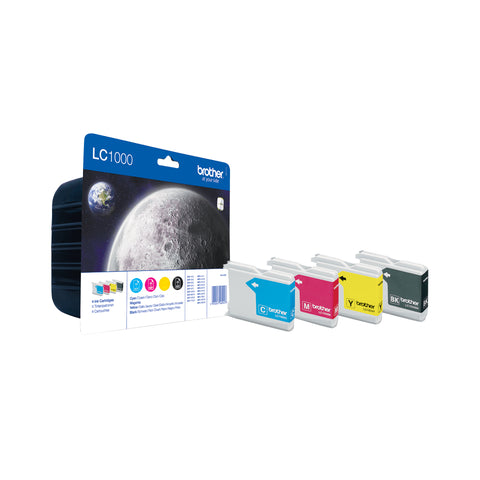 Brother LC-1000VALBPDR Ink cartridge multi pack Bk,C,M,Y 500pg + 3x400pg Pack=4 for Brother DCP 130 C/MFC 5460