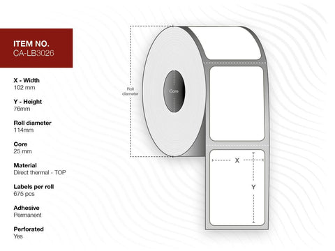 Capture CA-LB3026 printer label White