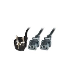 Microconnect PE011318 power cable Black 1.8 m Power plug type F 2 x C13 coupler