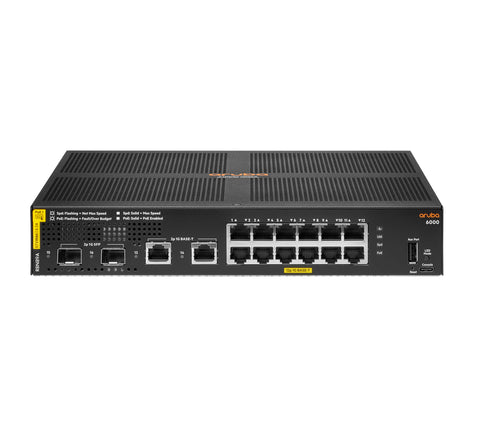 Aruba 6000 12G Class4 PoE 2G/2SFP 139W Managed L3 Gigabit Ethernet (10/100/1000) Power over Ethernet (PoE) 1U