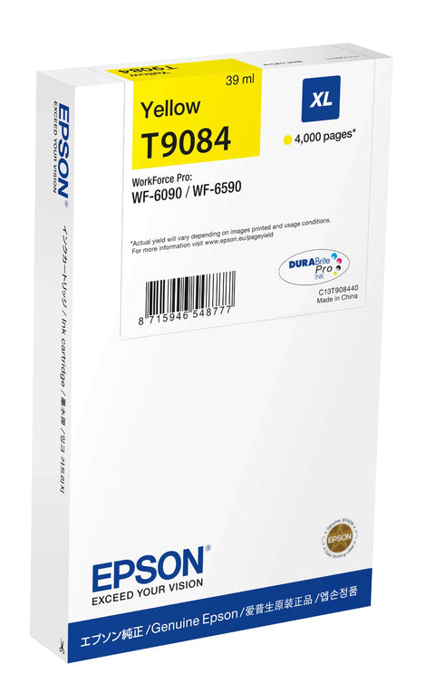 Epson C13T908440/T9084 Ink cartridge yellow XL, 4K pages 39ml for Epson WF 6090