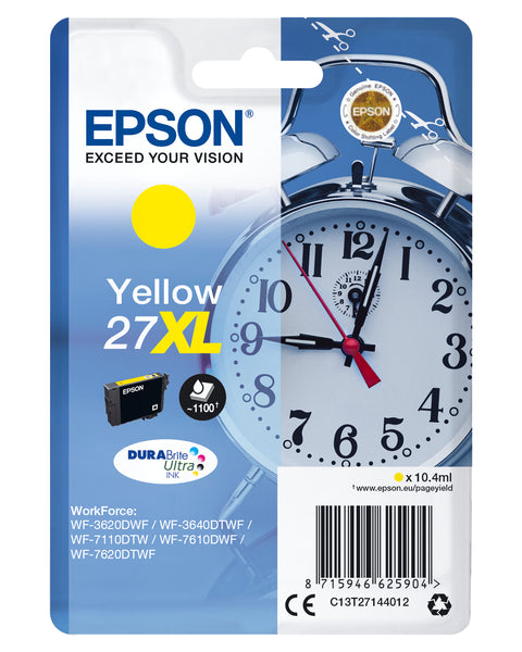 Epson C13T27144012/27XL Ink cartridge yellow high-capacity, 1.1K pages 10,4ml for Epson WF 3620