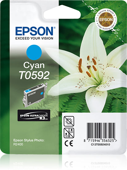 Epson C13T05924010/T0592 Ink cartridge cyan, 520 pages 13ml for Epson Stylus Photo R 2400