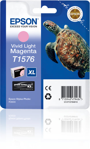 Epson C13T15764010/T1576 Ink cartridge light magenta 25.9ml for Epson Stylus Photo R 3000