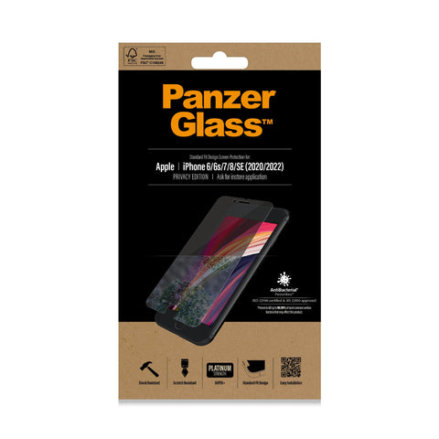 PanzerGlass ™ Privacy Screen Protector Apple iPhone SE (2020/2022) | 8 | 7 | 6 | 6s | Standard Fit