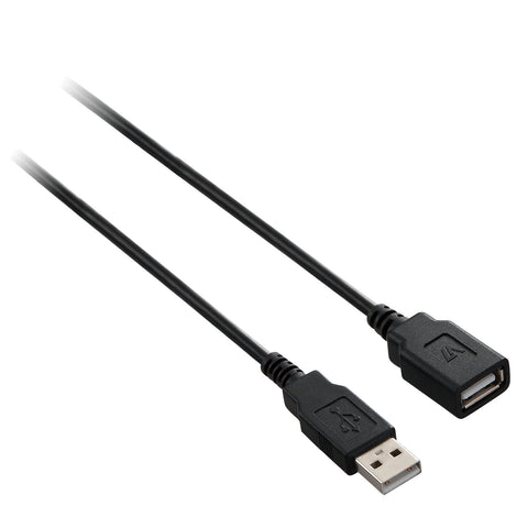 V7 Black USB Extension Cable USB 2.0 A Female to USB 2.0 A Male 1.8m 6ft