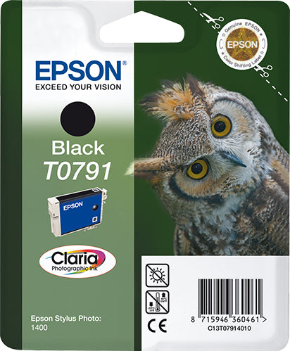 Epson C13T07914010/T0791 Ink cartridge black, 470 pages ISO/IEC 24711 11ml for Epson Stylus Photo P 50/PX 730/1400