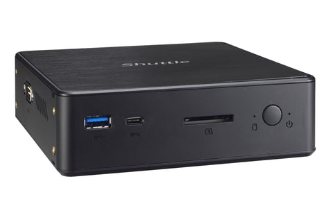 Shuttle Nano PC NC10U5 , Intel i5-8265U, 1x HDMI, 1x DP, 1x 2.5" bay, 1x M.2, 1x LAN, 1x COM, Wifi, 24/7 permanent operation, incl. VESA & Stand