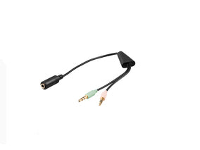 Microconnect 2x3.5mm - 3.5mm, M-F audio cable 0.4 m Black