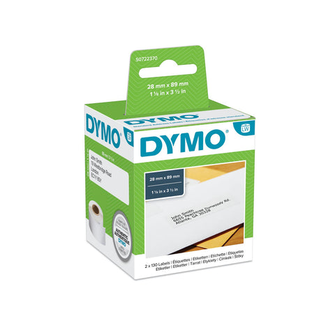 Dymo 99010/S0722370 DirectLabel-etikettes 89mm x28mm Pack=2 for Dymo 400 Duo/60mm