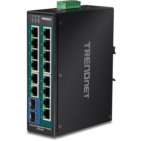 Trendnet TI-PG162 network switch Unmanaged Gigabit Ethernet (10/100/1000) Power over Ethernet (PoE) Black