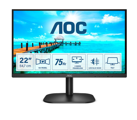 AOC B2 22B2H/EU LED display 54.6 cm (21.5") 1920 x 1080 pixels Full HD Black