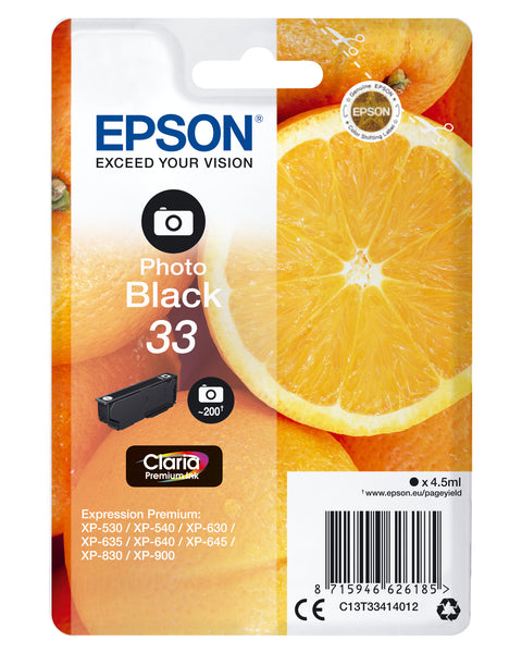 Epson C13T33414022/33 Ink cartridge foto black Blister Radio Frequency, 200 pages 4,5ml for Epson XP 530