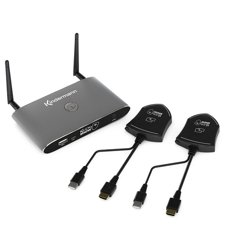 Kindermann KLICK & SHOW K-42H Kit, Wireless Presentation System with 2 HDMI WIFI transmitters