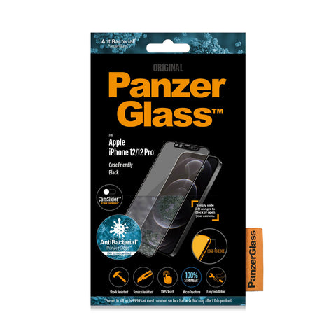 PanzerGlass ™ CamSlider® Screen Protector Apple iPhone 12 | 12 Pro | Edge-to-Edge