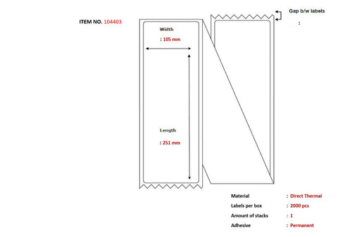 Capture 104403 printer label White