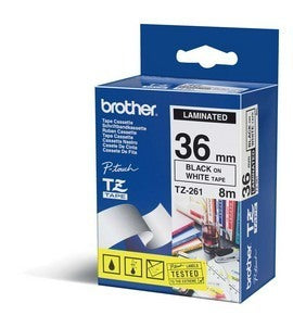 Brother TZE-261 DirectLabel black on white Laminat 36mm x 8m for Brother P-Touch TZ 3.5-36mm/HSE/6-36mm