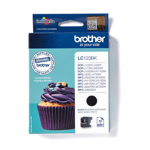 Brother LC-123BK Ink cartridge black, 600 pages ISO/IEC 24711 11ml for Brother DCP-J 132/MFC-J 4510/MFC-J 6920