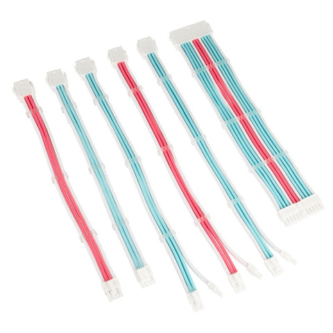 Kolink Core Adept Braided Cable Extension Kit - Brilliant White/Neon Blue/Pure Pink