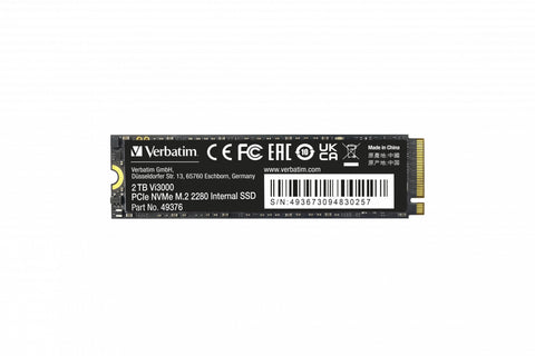 Verbatim Vi3000 PCIe NVMe M.2 SSD 2TB 2000 GB PCI Express 3.0