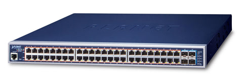 PLANET GS-5220-48P4X network switch Managed L3 Gigabit Ethernet (10/100/1000) Power over Ethernet (PoE) 1U Blue