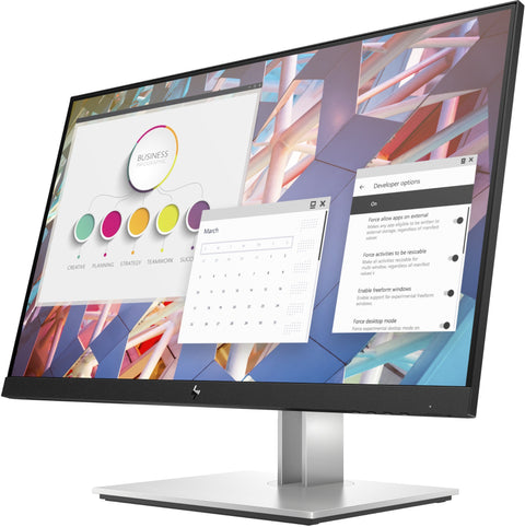 HP E24 G4 LED display 60.5 cm (23.8") 1920 x 1080 pixels Full HD Black, Silver