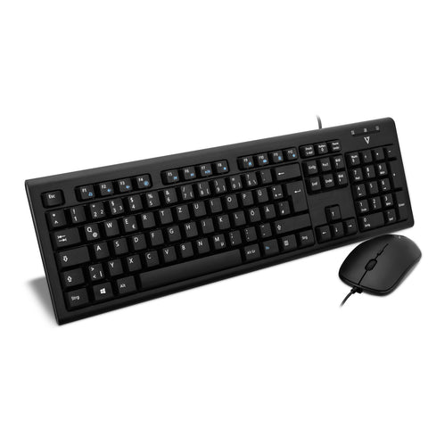 V7 Wired Keyboard and Mouse Combo - DE